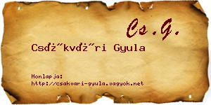 Csákvári Gyula névjegykártya