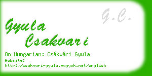 gyula csakvari business card